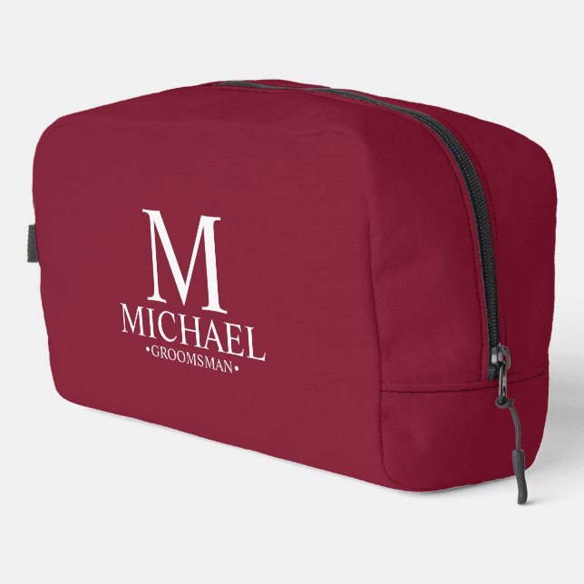 Classic Personalized Groomsman Monogram and Name Dopp Kit (Right Corner)