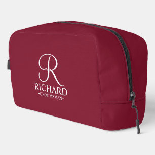 Classic Personalized Groomsman Monogram and Name Dopp Kit