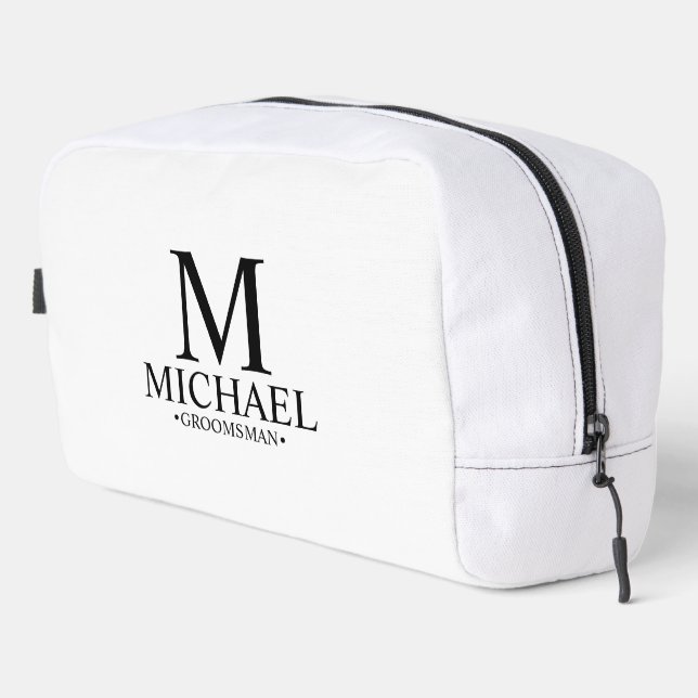 Classic Personalized Groomsman Monogram and Name Dopp Kit (Right Corner)