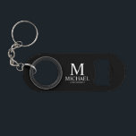 Classic Personalized Groomsman Monogram and Name Keychain Bottle Opener<br><div class="desc">Personalized Groomsman Gifts
featuring personalized monogram,  groomsman's name and title in classic serif font style.
Perfect as a personalized gift for groomsmen,  best man,  father of the bride,  or anyone special in your wedding party.</div>
