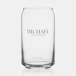 Classic Personalized Groomsman Name Can Glass<br><div class="desc">Classic Personalized Groomsman Gifts
featuring personalized groomsman's name,  title and wedding date in classic serif font style.

Also perfect for Best Man,  Father of the Bride and more.</div>