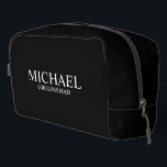 Classic Personalized Groomsman Name Dopp Kit<br><div class="desc">Classic Personalized Groomsman Gifts
featuring personalized groomsman's name and title in white classic serif font style on black background.

Also perfect for Best Man,  Father of the Bride and more.</div>