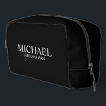 Classic Personalized Groomsman Name Dopp Kit<br><div class="desc">Classic Personalized Groomsman Gifts
featuring personalized groomsman's name and title in white classic serif font style on black background.

Also perfect for Best Man,  Father of the Bride and more.</div>