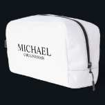 Classic Personalized Groomsman Name Dopp Kit<br><div class="desc">Classic Personalized Groomsman Gifts
featuring personalized groomsman's name and title in black classic serif font style on white background.

Also perfect for Best Man,  Father of the Bride and more.</div>