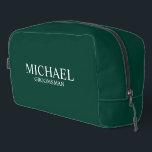 Classic Personalized Groomsman Name Dopp Kit<br><div class="desc">Classic Personalized Groomsman Gifts
featuring personalized groomsman's name and title in white classic serif font style on emerald green background.

Also perfect for Best Man,  Father of the Bride and more.</div>