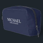 Classic Personalized Groomsman Name Dopp Kit<br><div class="desc">Classic Personalized Groomsman Gifts
featuring personalized groomsman's name and title in white classic serif font style on navy blue background.

Also perfect for Best Man,  Father of the Bride and more.</div>