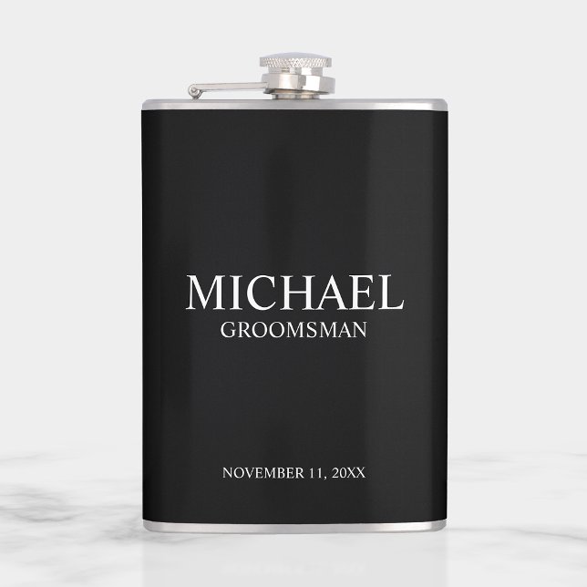 Classic Personalized Groomsman Name Hip Flask (Creator Uploaded)