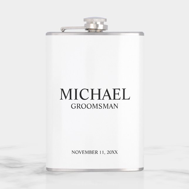 Classic Personalized Groomsman Name Hip Flask (Creator Uploaded)