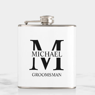 Classic Personalized Groomsman Name Hip Flask