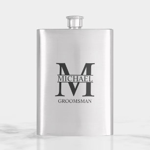 Classic Personalized Groomsman Name Hip Flask