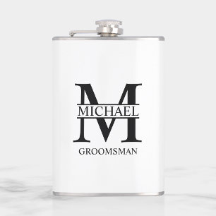 Classic Personalized Groomsman Name Hip Flask