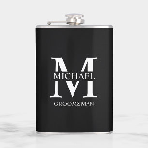 Classic Personalized Groomsman Name Hip Flask