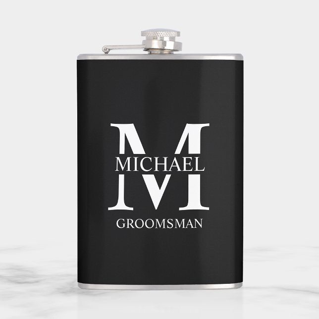 Classic Personalized Groomsman Name Hip Flask (Creator Uploaded)