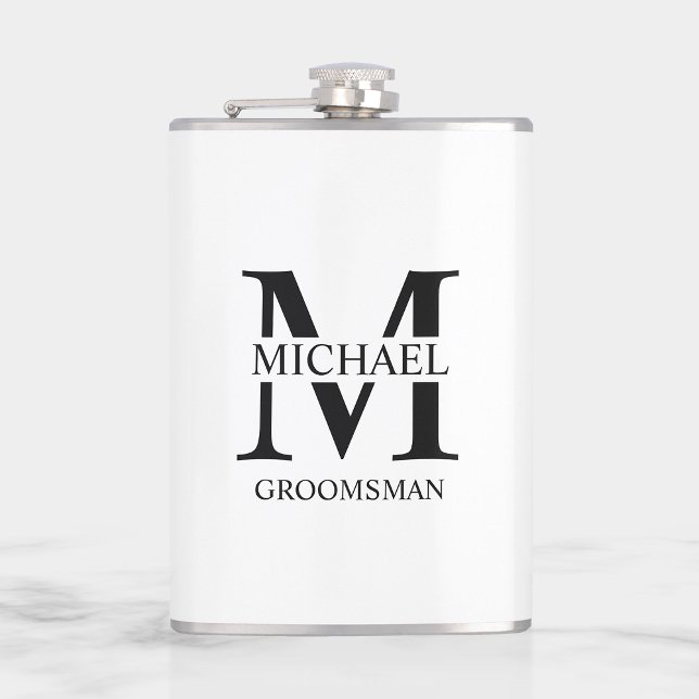 Classic Personalized Groomsman Name Hip Flask (Creator Uploaded)