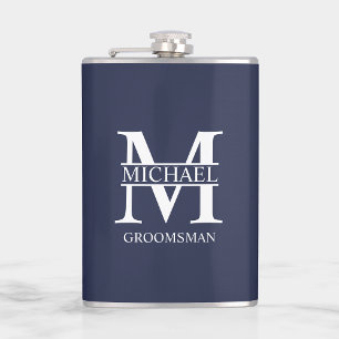 Classic Personalized Groomsman Name Hip Flask