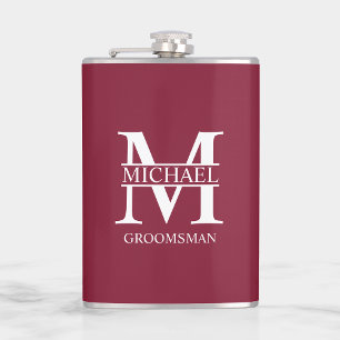 Classic Personalized Groomsman Name Hip Flask