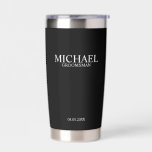 Classic Personalized Groomsman Name Insulated Tumbler<br><div class="desc">Classic Personalized Groomsman Gifts
featuring personalized groomsman's name,  title and wedding date in classic serif font style.

Also perfect for Best Man,  Father of the Bride and more.</div>