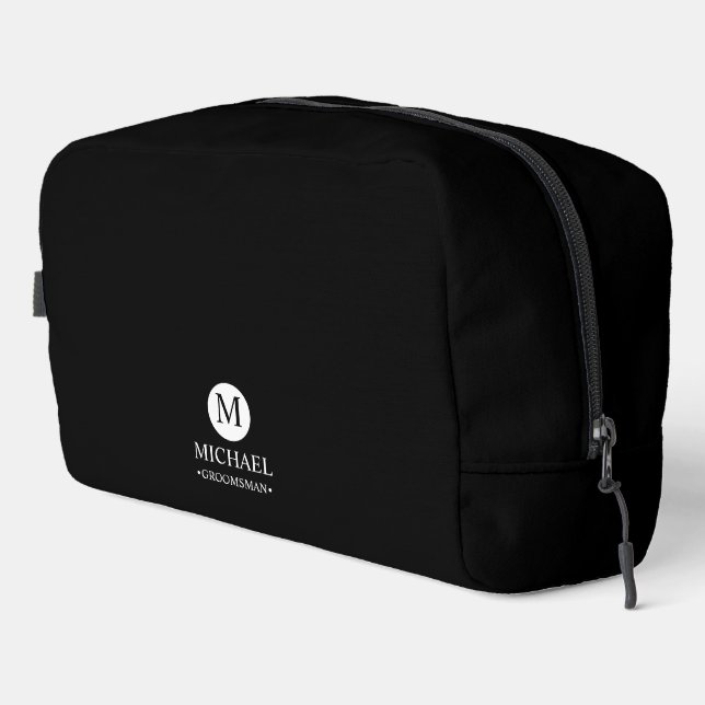 Classic Personalized Groomsmen Monogram and Name Dopp Kit (Right Corner)