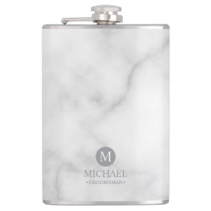 Classic Personalized Groomsmen Monogram and Name Hip Flask