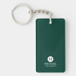 Classic Personalized Groomsmen Monogram and Name Keychain
