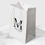 Classic Personalized Groomsmen Monogram and Name Medium Gift Bag<br><div class="desc">Classic Personalized Groomsmen Gifts
featuring personalized groomsman's monogram,  name and title in black classic serif font style on white background.

Also perfect for best man,  father of the bride and more.</div>