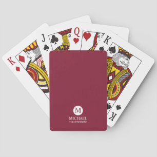 Classic Personalized Groomsmen Monogram and Name Playing Cards