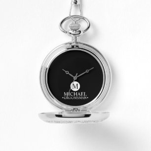 Classic Personalized Groomsmen Monogram and Name Watch