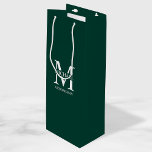 Classic Personalized Groomsmen Monogram and Name Wine Gift Bag<br><div class="desc">Classic Personalized Groomsmen Gifts
featuring personalized groomsman's monogram,  name and title in white classic serif font style on emerald green background.

Also perfect for best man,  father of the bride and more.</div>