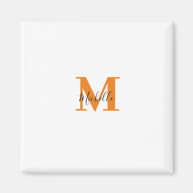 Classic Personalized Initials and Name Monogram Magnet (Front)