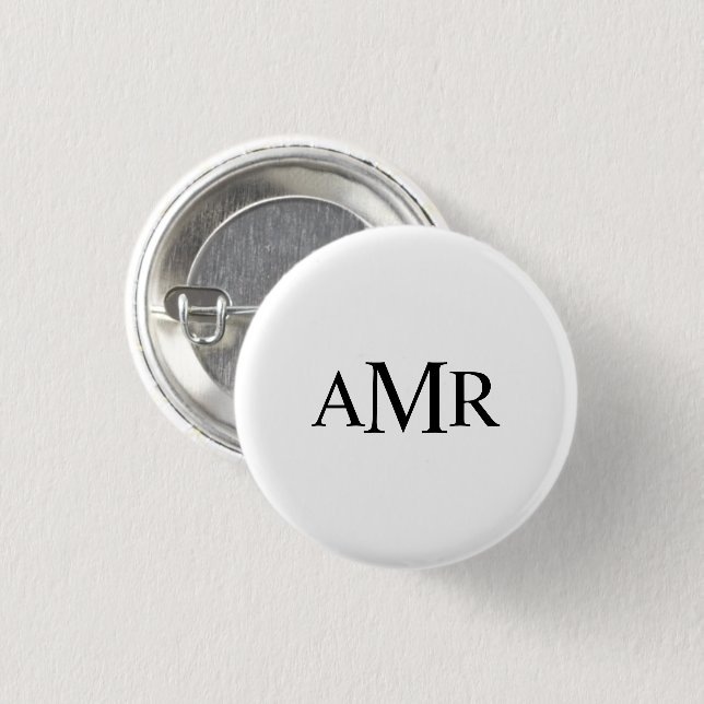 Classic Personalized Monogram 1 Inch Round Button (Front & Back)