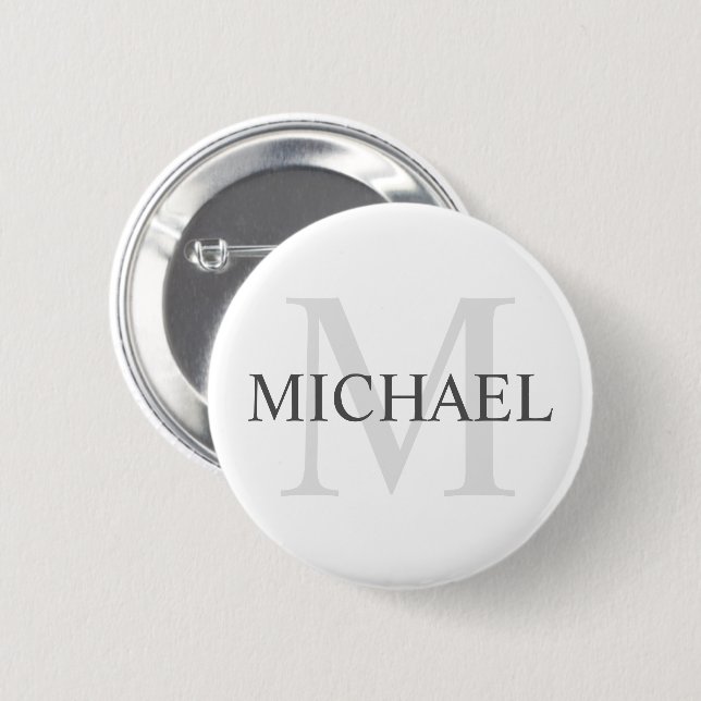 Classic Personalized Monogram and Name 2 Inch Round Button (Front & Back)