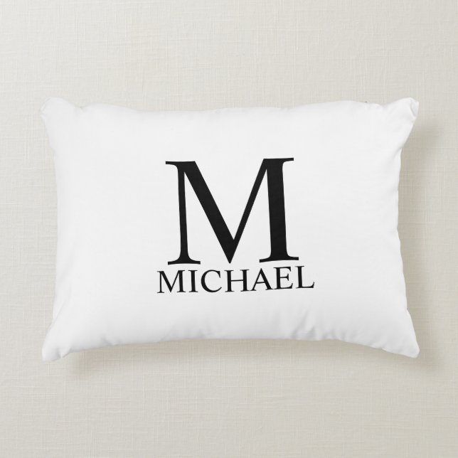 Classic Personalized Monogram and Name Accent Pill Accent Pillow (Front)