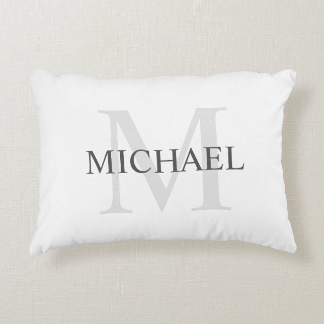 Classic Personalized Monogram and Name Accent Pillow (Front)