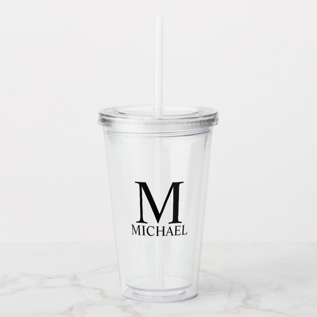 Classic Personalized Monogram and Name Acrylic Tum Acrylic Tumbler (Front)