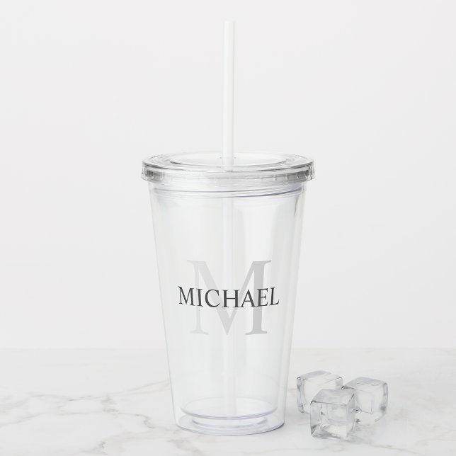 Classic Personalized Monogram and Name Acrylic Tumbler (Creator Uploaded)