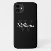 Classic Personalized Monogram and Name Black