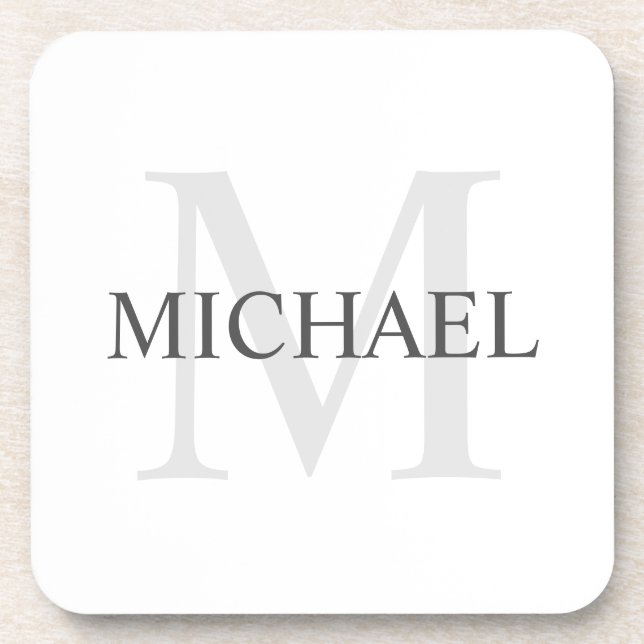 Classic Personalized Monogram and Name Coaster (Front)
