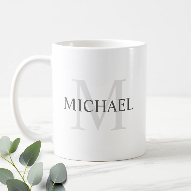 Classic Personalized Monogram and Name Coffee Mug (Creator Uploaded)