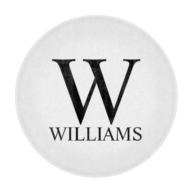 Classic Personalized Monogram and Name Cutting Board (Front)