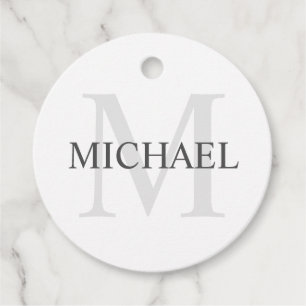 Classic Personalized Monogram and Name Favour Tags