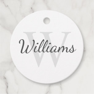Classic Personalized Monogram and Name Favour Tags