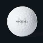 Classic Personalized Monogram and Name Golf Balls<br><div class="desc">Personalized Monogram and Name Gift
features personalized name in grey and monogram in light grey as background,  in classic serif font style.

Perfect as holiday gift,  father's day gift,  family reunion favours,  thank you gift for groomsmen and gift for any special occasions.</div>