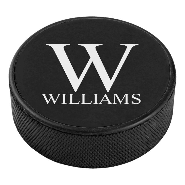 Classic Personalized Monogram and Name Hockey Puck (3/4)