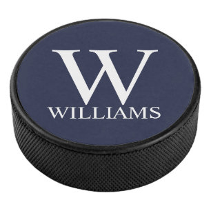 Classic Personalized Monogram and Name Hockey Puck