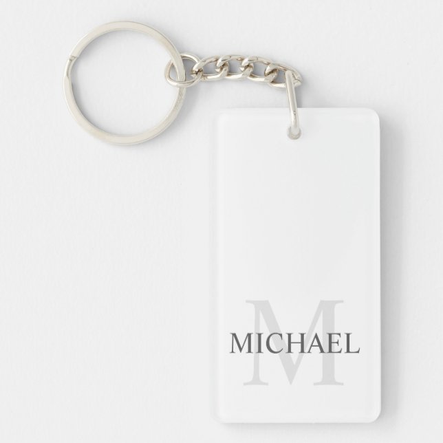 Classic Personalized Monogram and Name Keychain (Front)