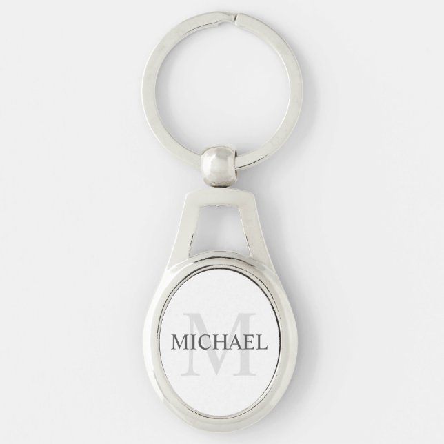 Classic Personalized Monogram and Name Keychain (Front)
