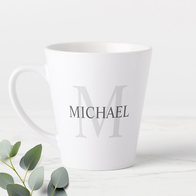 Classic Personalized Monogram and Name Latte Mug (Creator Uploaded)