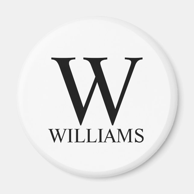 Classic Personalized Monogram and Name Magnet (Front)