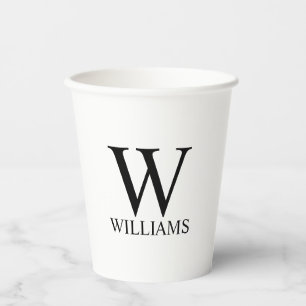 Classic Personalized Monogram and Name Paper Cups