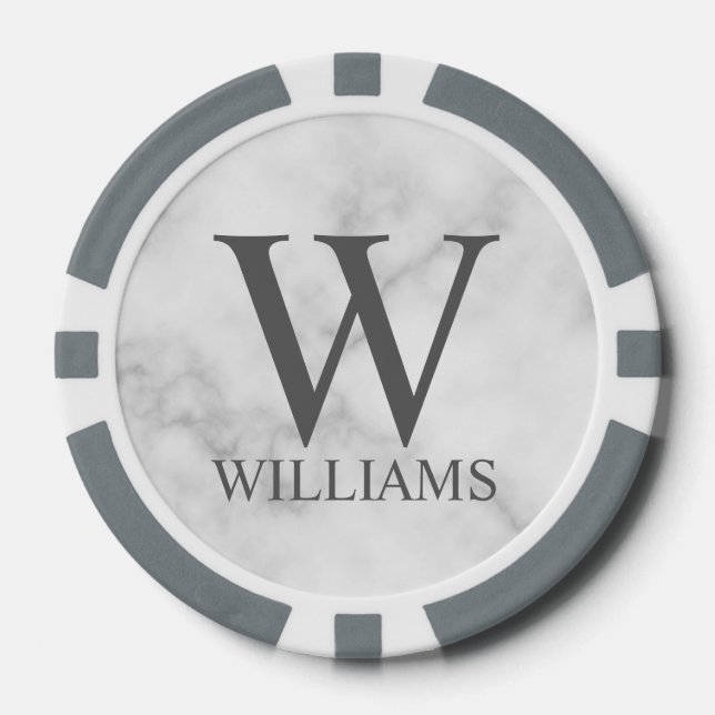 Classic Personalized Monogram and Name Poker Chips (Front)